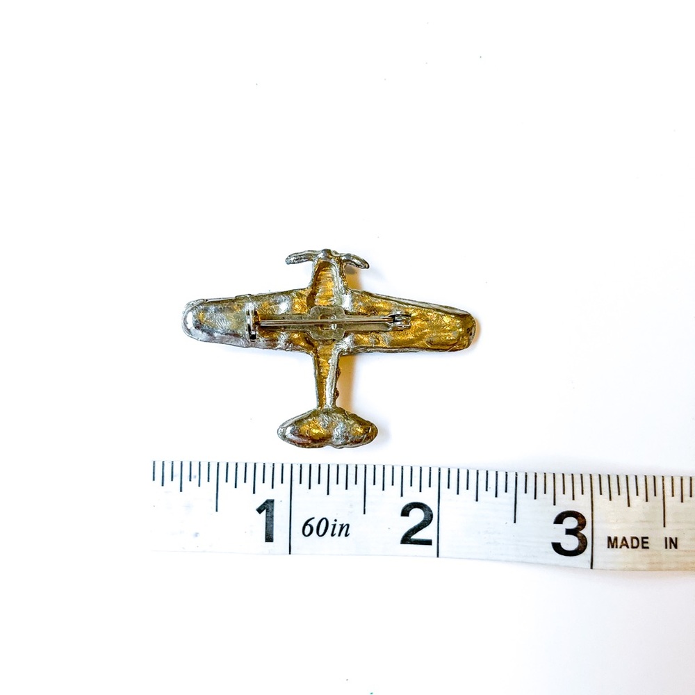 Silver Airplane Pin - Picture 4 of 4